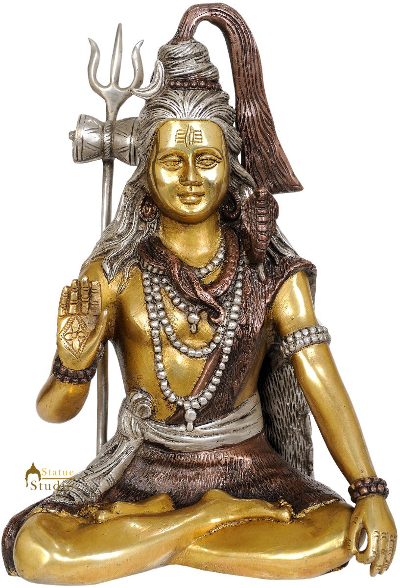 Brass Blessing Shiva Statue Shankar Bhagwan 1 Feet