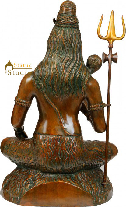 Rare Depiction Statue of Lord Shiva Seated on the Mountain of Kailash Large 22" - Image 4