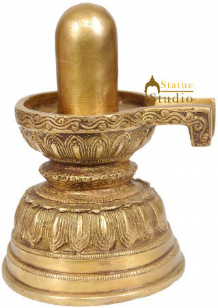Brass Shiva Lingam with Sacred OM Engraving 7 Inch by vendor-unknown - Hindu Gods (View 4)