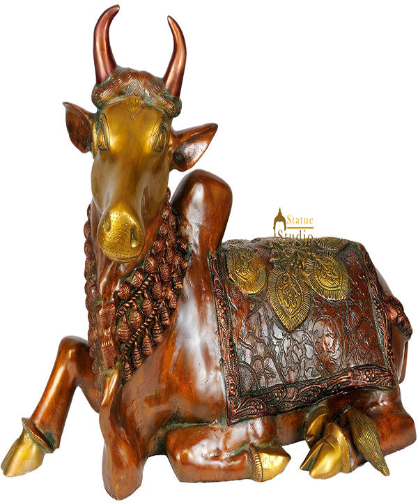 Nandi Vahana Of Hindu Lord Shiva Bhagwan Large Size 2 Feet - Eco-friendly - Sama Homes