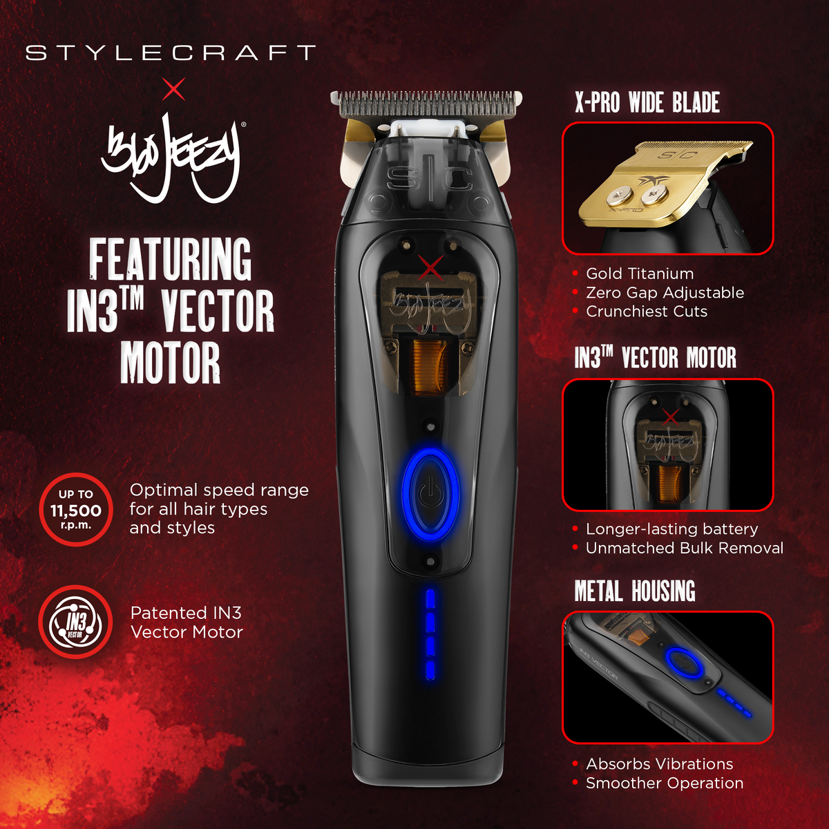 StyleCraft X 360 Jeezy Cordless Vector Trimmer by StyleCraft - Sustainable Living (View 5)