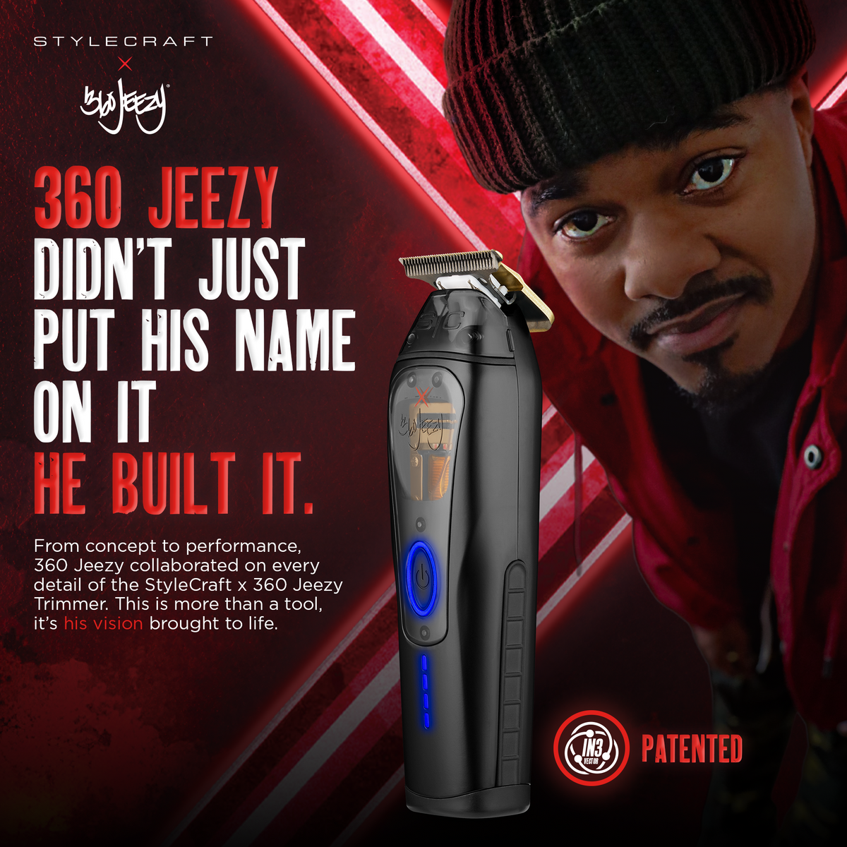 StyleCraft X 360 Jeezy Cordless Vector Trimmer by StyleCraft - Sustainable Living (View 6)