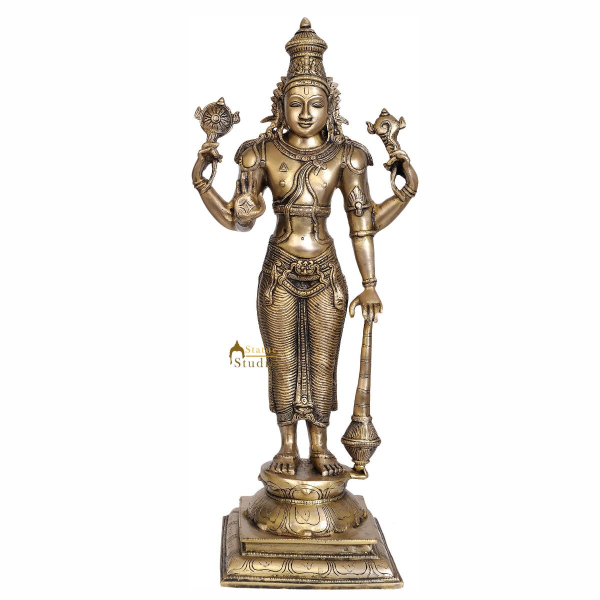 Four-Armed Standing Vishnu Statue Indian Hindu God 20" - Eco-friendly - Sama Homes