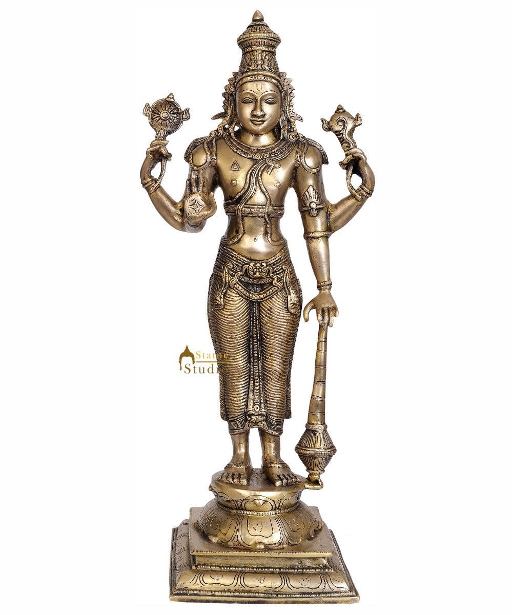 Four-Armed Standing Vishnu Statue Indian Hindu God 20" - Image 2