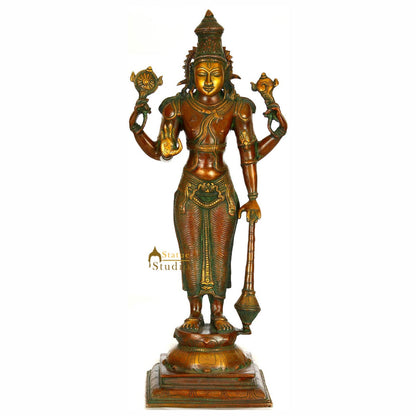 Four-Armed Standing Vishnu Statue Indian Hindu God Large Size Idol 20" by vendor-unknown - Hindu Gods