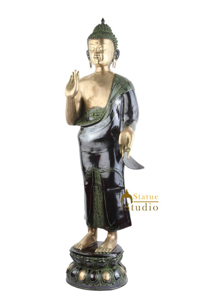 Indian Handmade Antique Brass Bodhisattva Standing Buddha Large Size 4 Feet by vendor-unknown - Buddha (View 3)