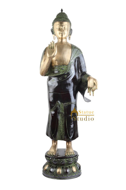 Indian Handmade Antique Brass Bodhisattva Standing Buddha Large Size 4 Feet by vendor-unknown - Buddha (View 2)