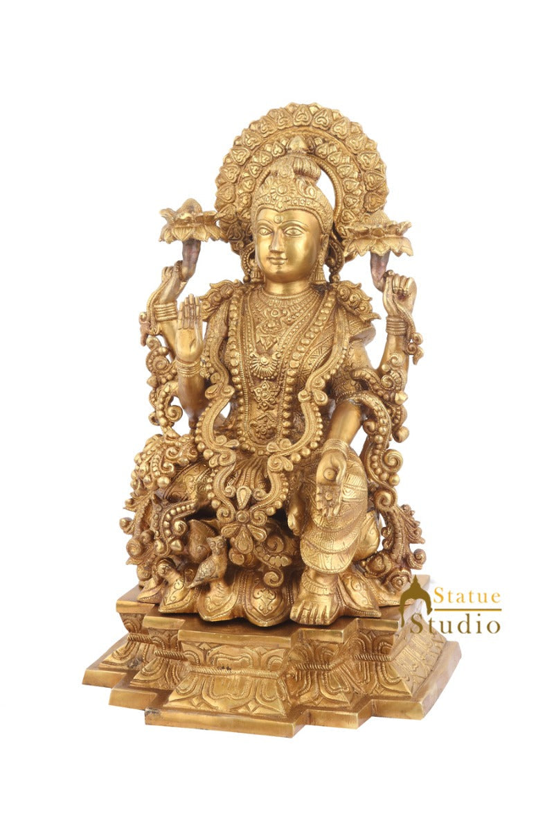Brass Large Handicraft Decorative Hindu Goddess Maa Laxmi Idol 1.5 Feet - Image 3