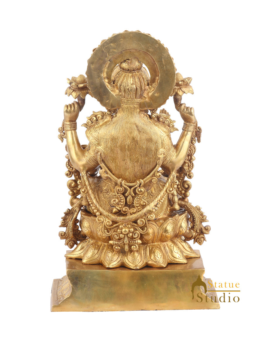 Brass Large Handicraft Decorative Hindu Goddess Maa Laxmi Idol 1.5 Feet - Image 4