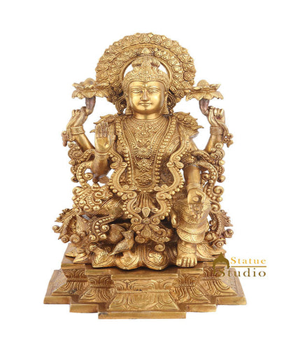 Brass Large Handicraft Decorative Hindu Goddess Maa Laxmi Idol 1.5 Feet by vendor-unknown - Hindu Gods