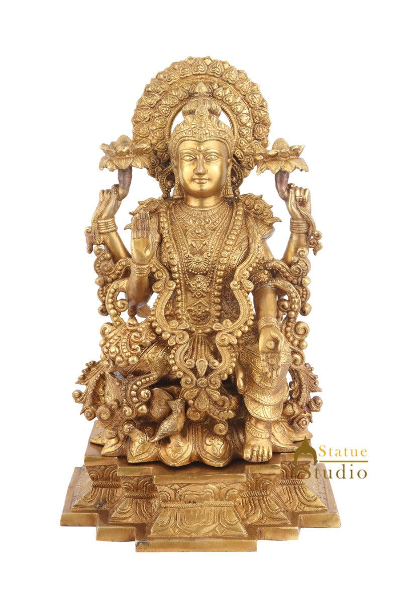 Brass Large Handicraft Decorative Hindu Goddess Maa Laxmi Idol 1.5 Feet - Image 2