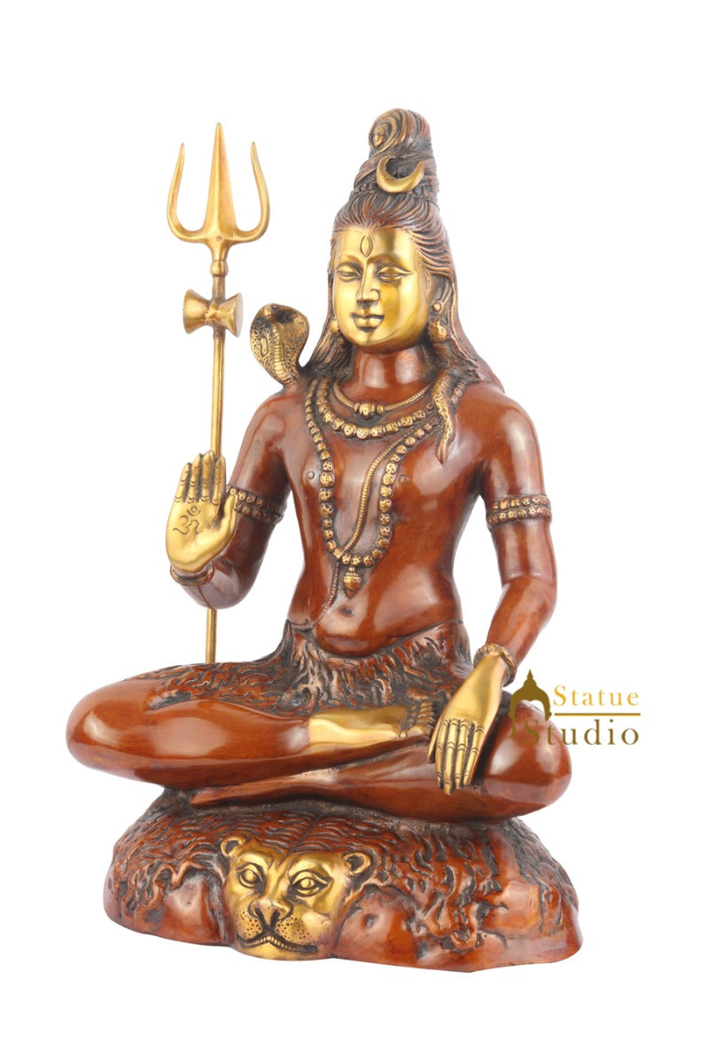 Brass Large Lord Shankar Bhagwan Shiva Idol For Home Temple 2 Feet
