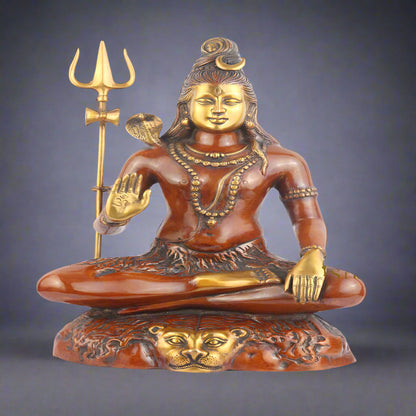 Brass Large Lord Shankar Bhagwan Shiva Idol For Home Temple 2 Feet by vendor-unknown - Hindu Gods