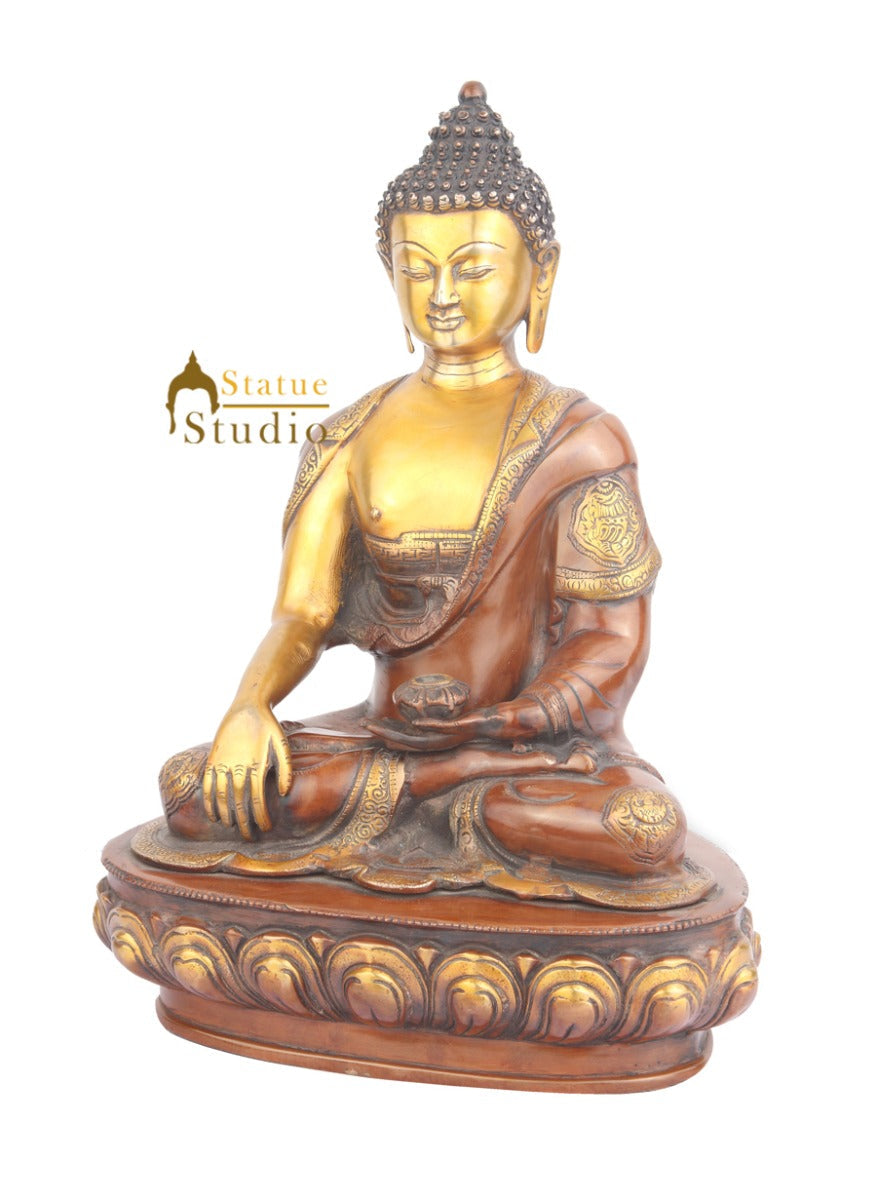 Tibetan Buddhist Deity Bhumisparsha Gautam Buddha Statue For Home 18"