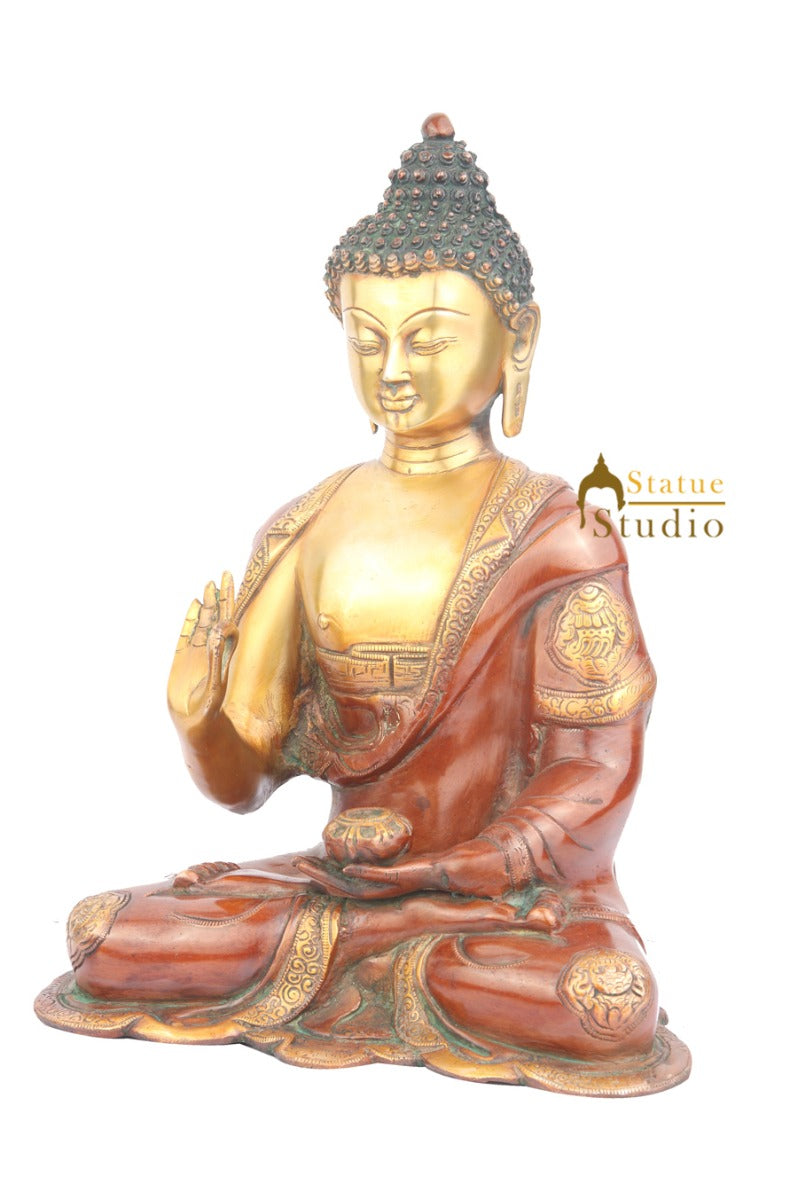Tibetan Buddhist Deity Bhumisparsha Gautam Buddha Home Decorative Idol 15" - Image 3