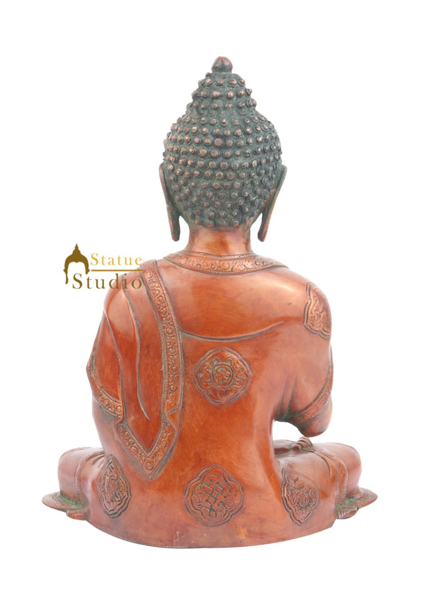 Tibetan Buddhist Deity Bhumisparsha Gautam Buddha Home Decorative Idol 15" - Image 4