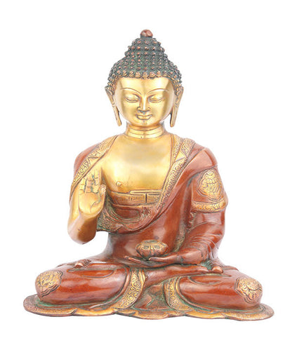 Tibetan Buddhist Deity Bhumisparsha Gautam Buddha Home Decorative Idol 15" by vendor-unknown - Buddha