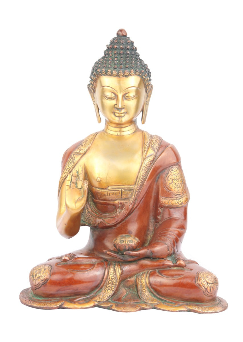 Tibetan Buddhist Deity Bhumisparsha Gautam Buddha Home Decorative Idol 15"