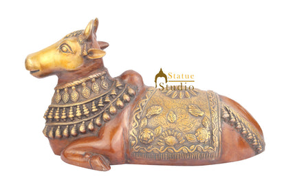 Brass Indian Handicraft Hindu Sacred Holy Cow Religious Nandi 21" by vendor-unknown - Spiritual (View 2)