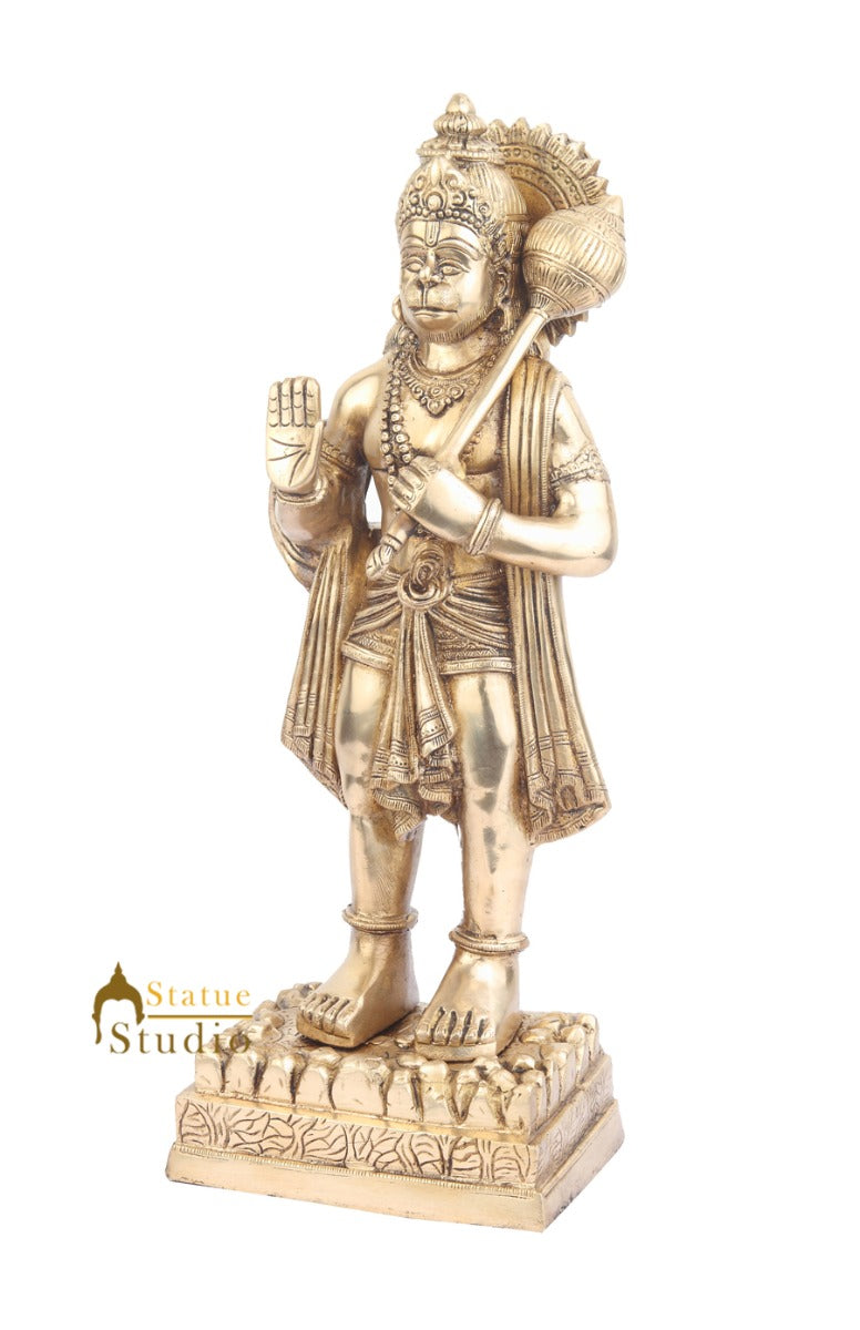 Brass Lord Hanuman Idol Pawan Putra God 17 Inch - Image 4