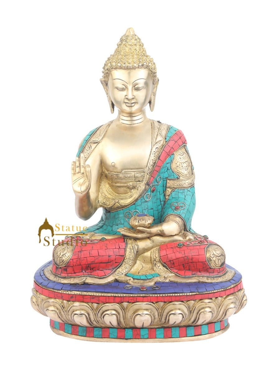 Indian Handmade ThanksGiving Gifting Lord Buddha Décor Souvenier Statue 18" - Image 2
