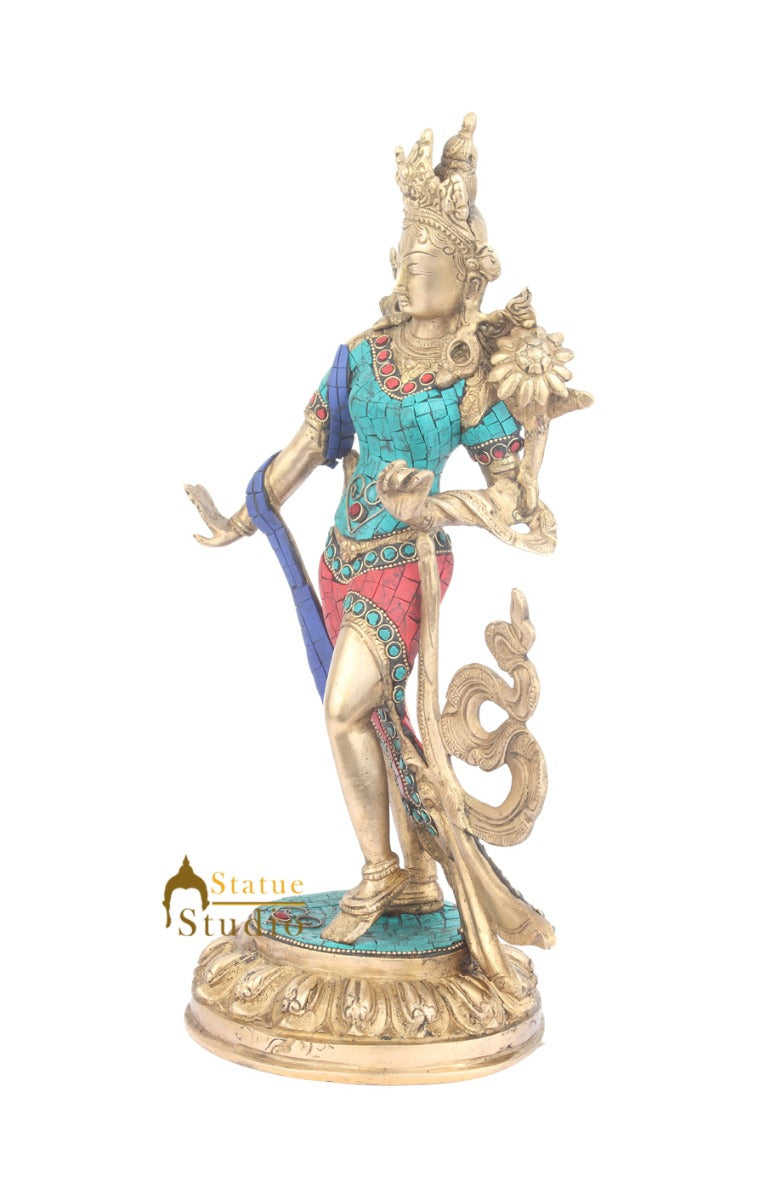 Perfect Home Office Decorative Standing lady Showpiece Inlay Gifting Item 16"