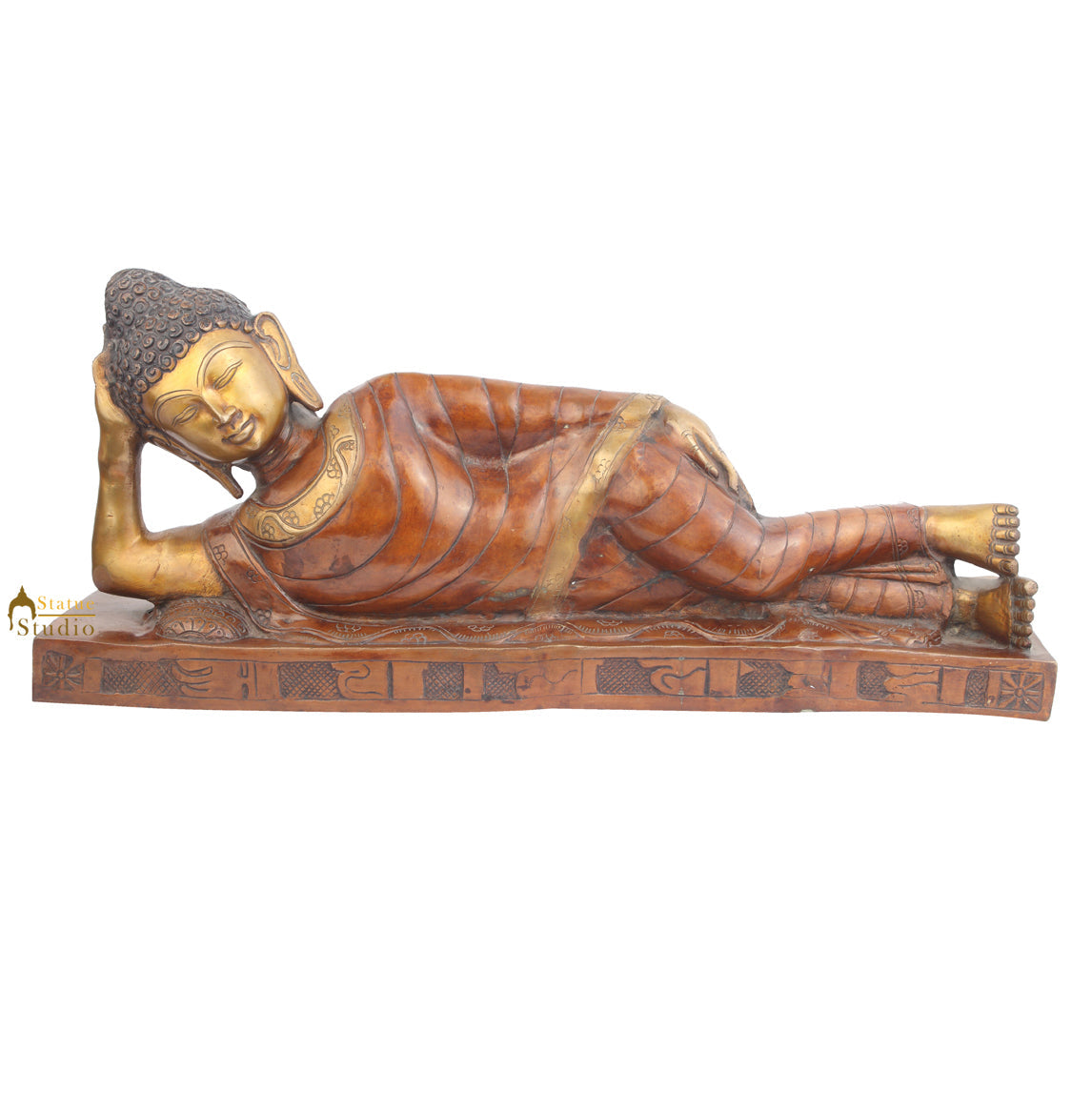 Indian Handicraft Big Sleeping Buddha Large Home Table Décor Gifting Idol 28"