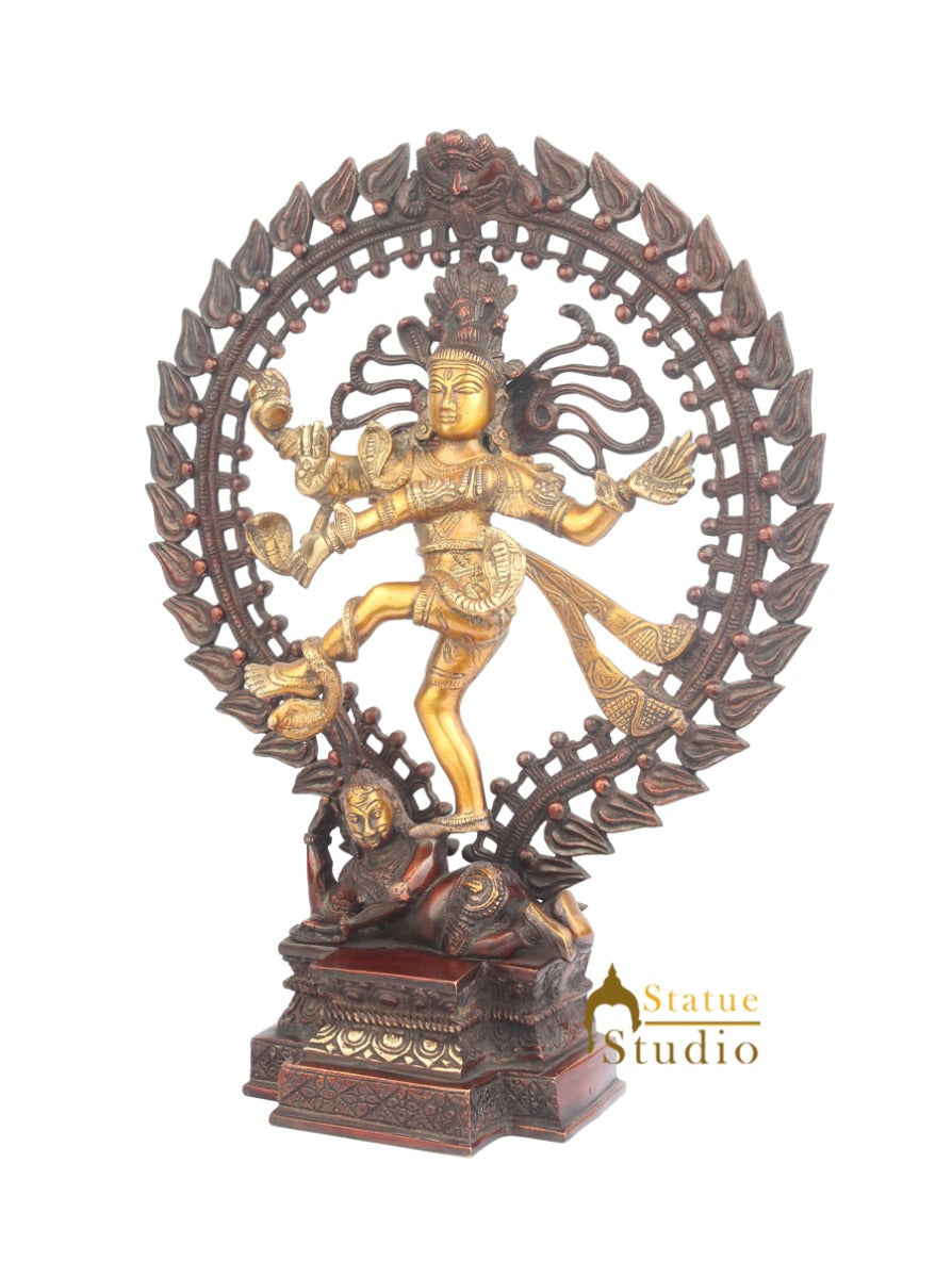 Beautiful Vastu Fangshui Home Office Decorative Dancing Shiva Nataraja Idol 17"