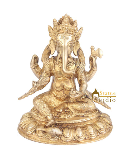Indian Hindu God Ganpati Murti Lord Ganesha Statue Lucky Vastu Gifting Idol 8" by vendor-unknown - Hindu Gods (View 2)
