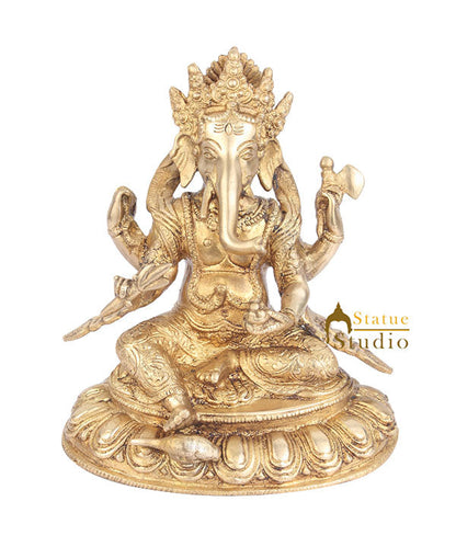 Indian Hindu God Ganpati Murti Lord Ganesha Statue Lucky Vastu Gifting Idol 8" by vendor-unknown - Hindu Gods