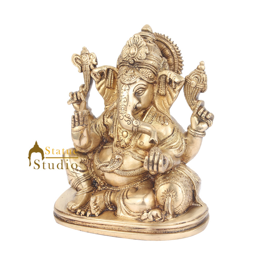 Indian Hindu God Ganpati Murti Lord Ganesha Vastu FengShui Gifting Souvenier 8" - Image 4