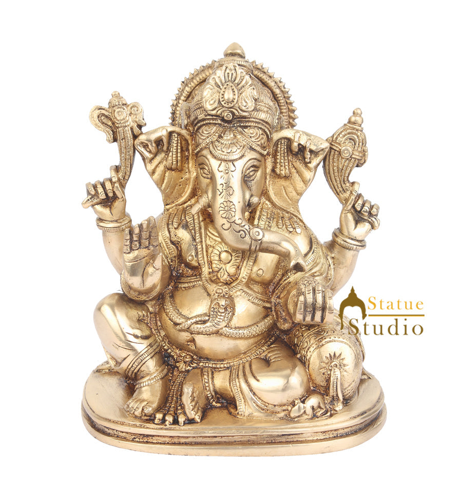 Indian Hindu God Ganpati Murti Lord Ganesha Vastu FengShui Gifting Souvenier 8" - Image 3