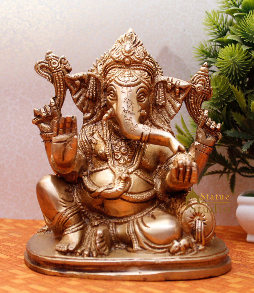 Indian Hindu God Ganpati Murti Lord Ganesha Vastu FengShui Gifting Souvenier 8" - Image 2