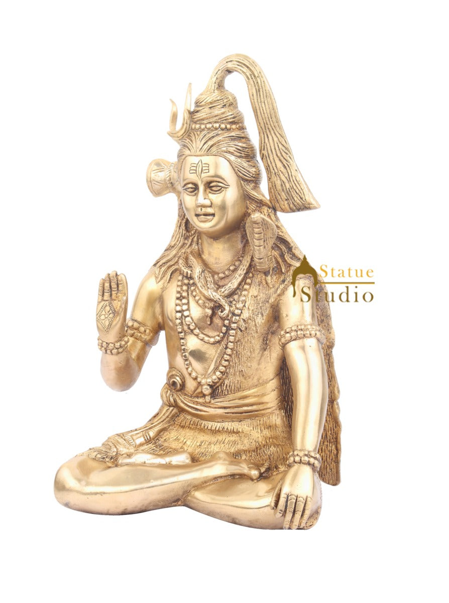 Brass Blessing Shiva Statue For Home Decor 1 Feet - Image 4