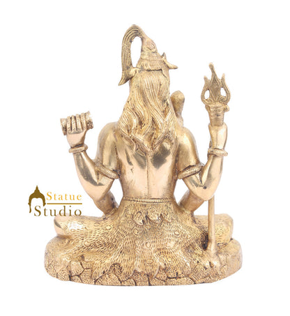 Brass Blessing Shiva Idol For Home Temple Decor 9 Inch by vendor-unknown - Hindu Gods (View 5)