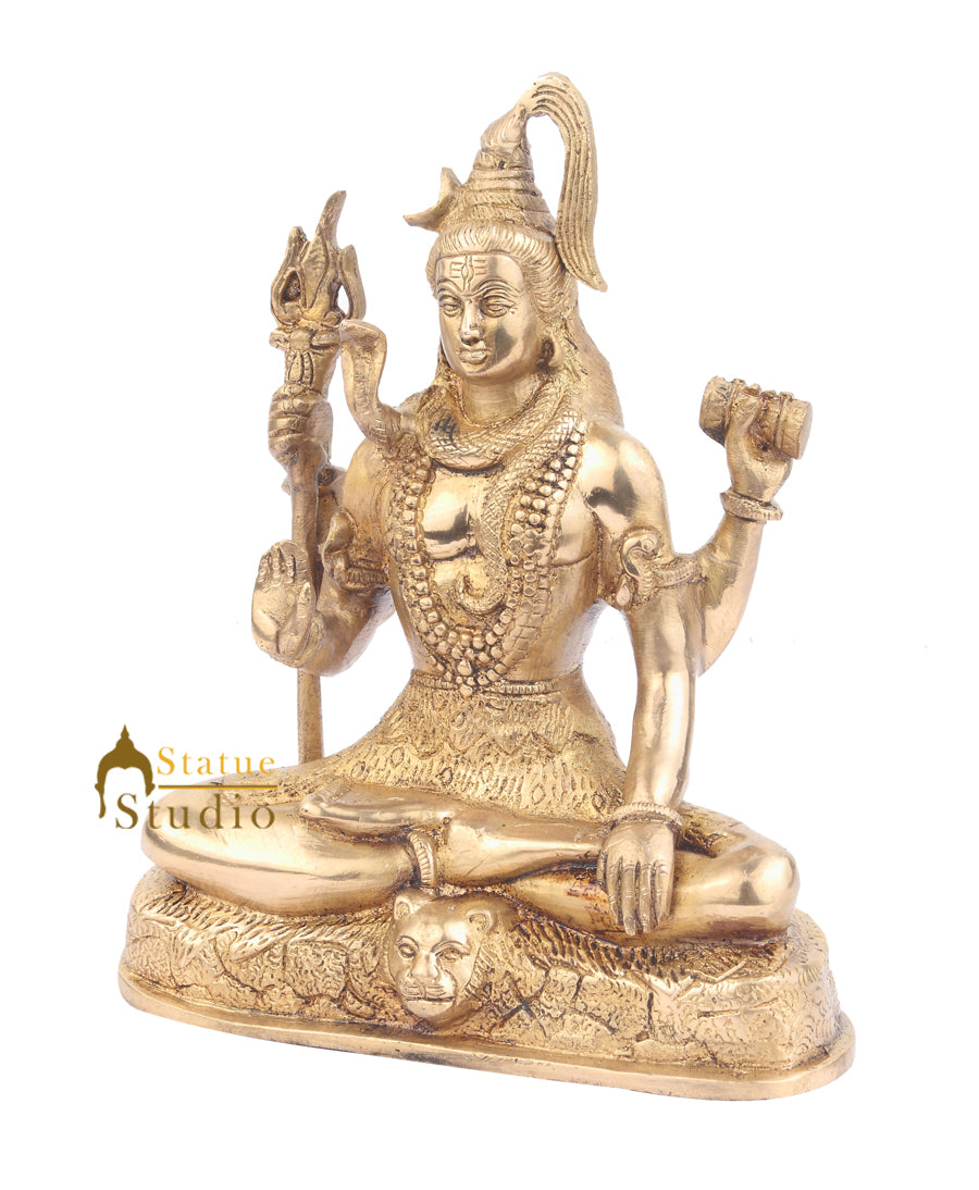 Brass Shankar Bhagwan Blessing Shiva Idol 9" - Image 3