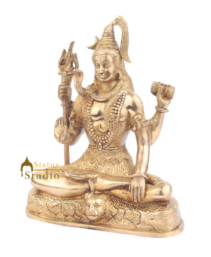 Brass Shankar Bhagwan Blessing Shiva Idol 9" by vendor-unknown - Hindu Gods (View 3)