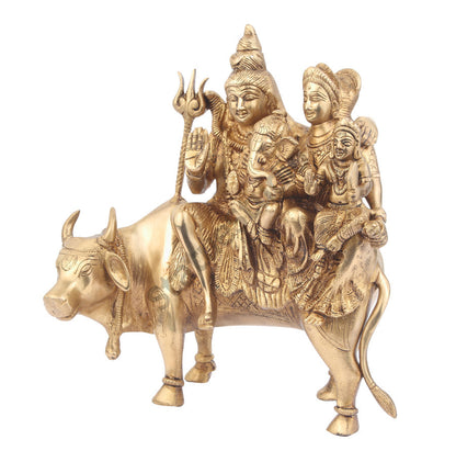 BrassLord Shiva Parivar On Nandi Religious Decor 11" by vendor-unknown - Hindu Gods (View 3)