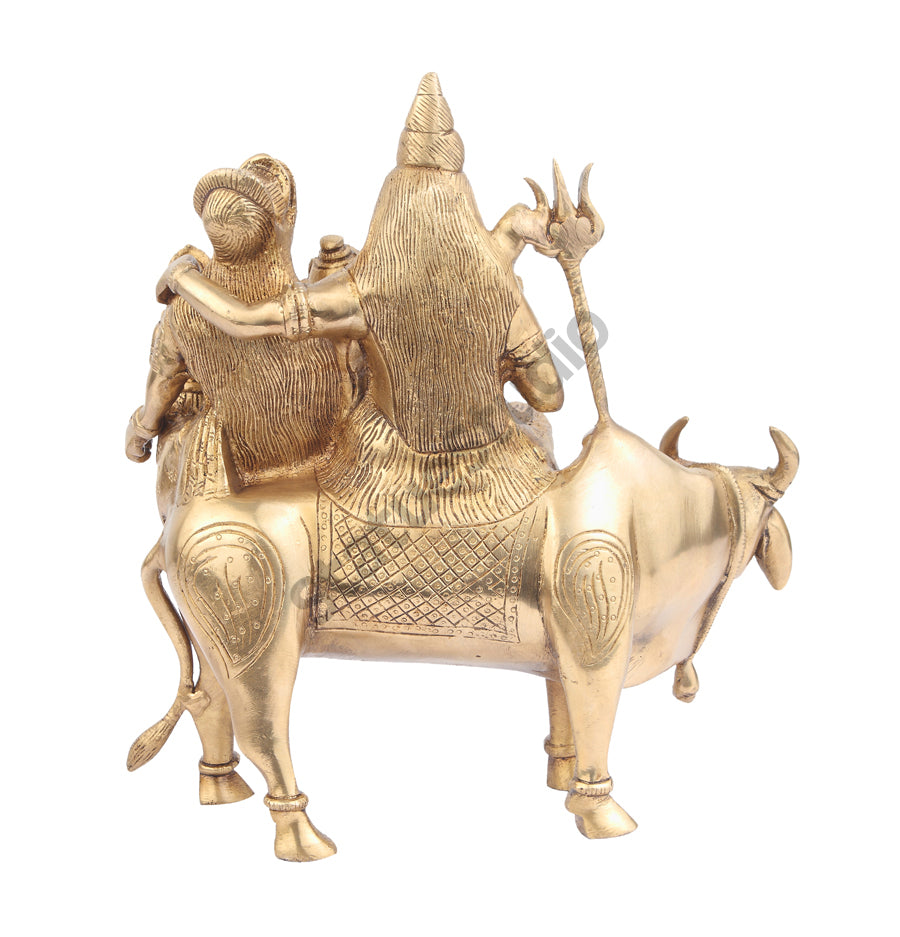 BrassLord Shiva Parivar On Nandi Religious Decor 11" - Image 4