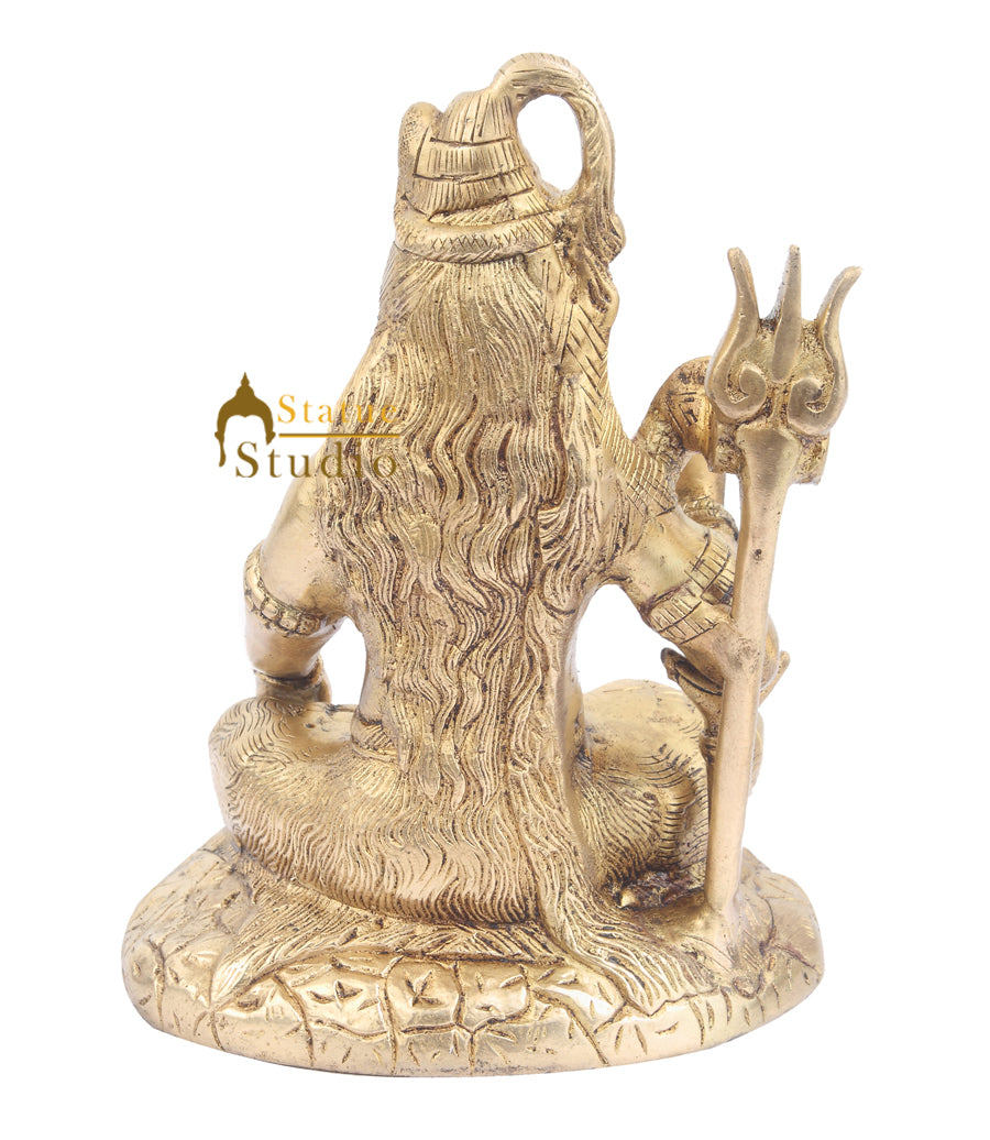 Brass Shankar Bhagwan Mahayogi Shiva Statue 8" - Image 4