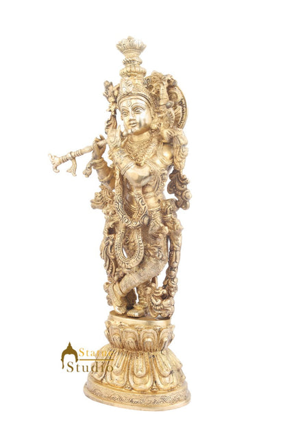 Large Size Hindu Deity Lord Murli Krishna Home Décor Statue For Sale 21" by vendor-unknown - Hindu Gods (View 3)