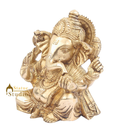 Indian Hindu God Ganpati Murti Lord Ganesha Statue Lucky Diwali Gift Idol 8" by vendor-unknown - Hindu Gods (View 3)