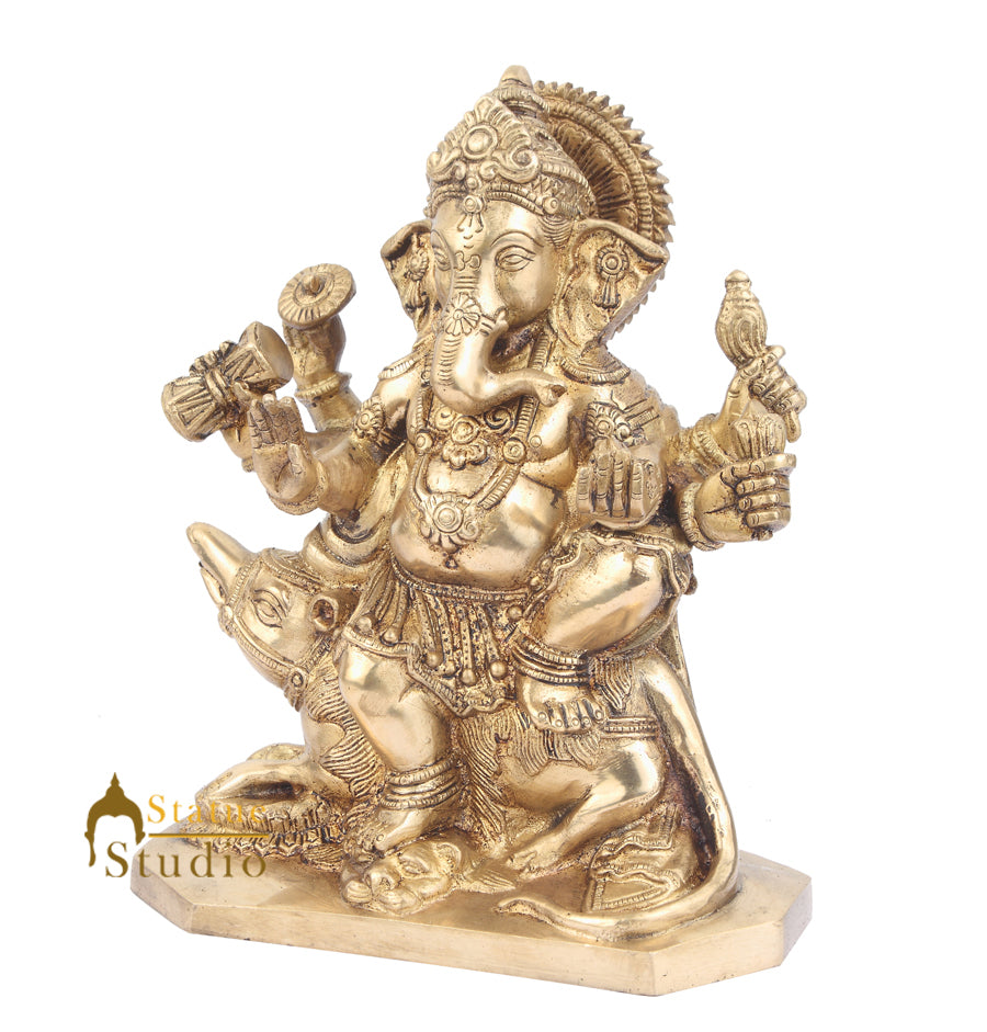 Indian Hindu God Ganpati Murti Lord Ganesha Statue Lucky Vastu Gifting Idol 9"