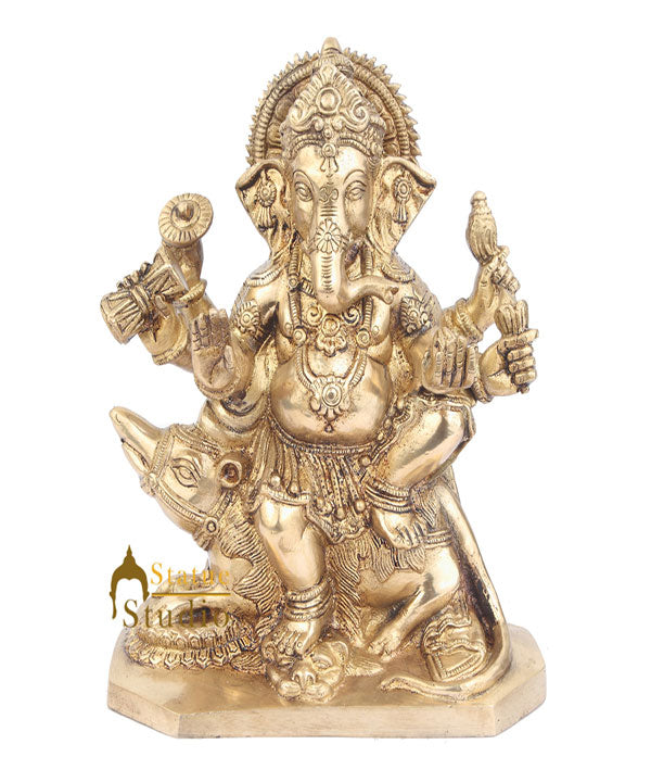Indian Hindu God Ganpati Murti Lord Ganesha Statue Lucky Vastu Gifting Idol 9" - Eco-friendly - Sama Homes