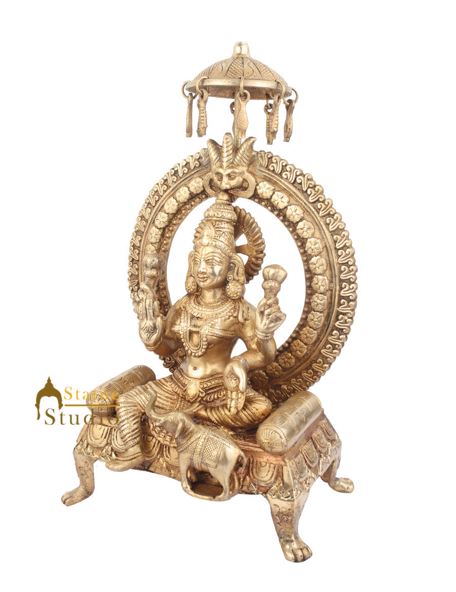 Indian Hindu Goddess Laxmi Murti Lakshmi Statue Sitting Vastu Décor Gift 18" - Image 3