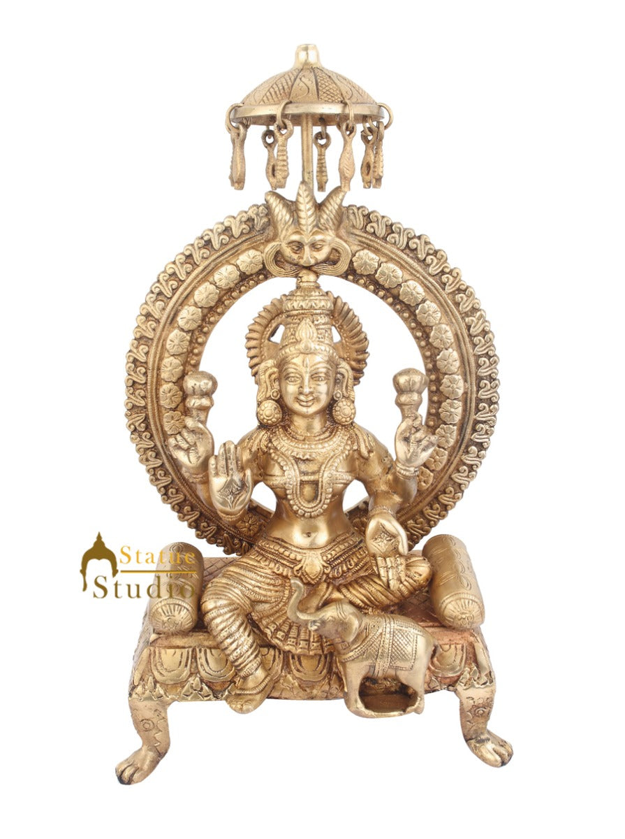 Indian Hindu Goddess Laxmi Murti Lakshmi Statue Sitting Vastu Décor Gift 18" - Image 2