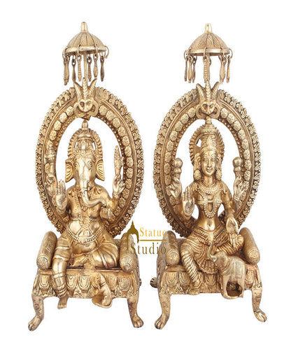 Indian Hindu God Goddess Ganesh Laxmi Diwali Vastu Fengshui Decor Gifting 18" by vendor-unknown - Hindu Gods (View 2)