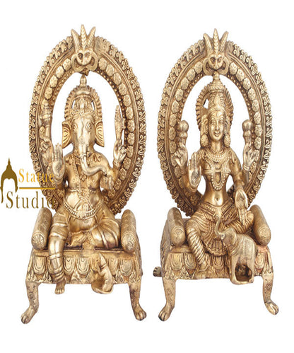 Indian Hindu God Goddess Ganesh Laxmi Diwali Vastu Fengshui Decor Gifting 15" by vendor-unknown - Hindu Gods
