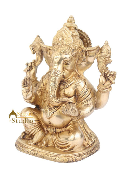 Hinduism Indian God Ganpati Ji Murti Lord Ganesha Statue For Sale 10" by vendor-unknown - Hindu Gods (View 3)