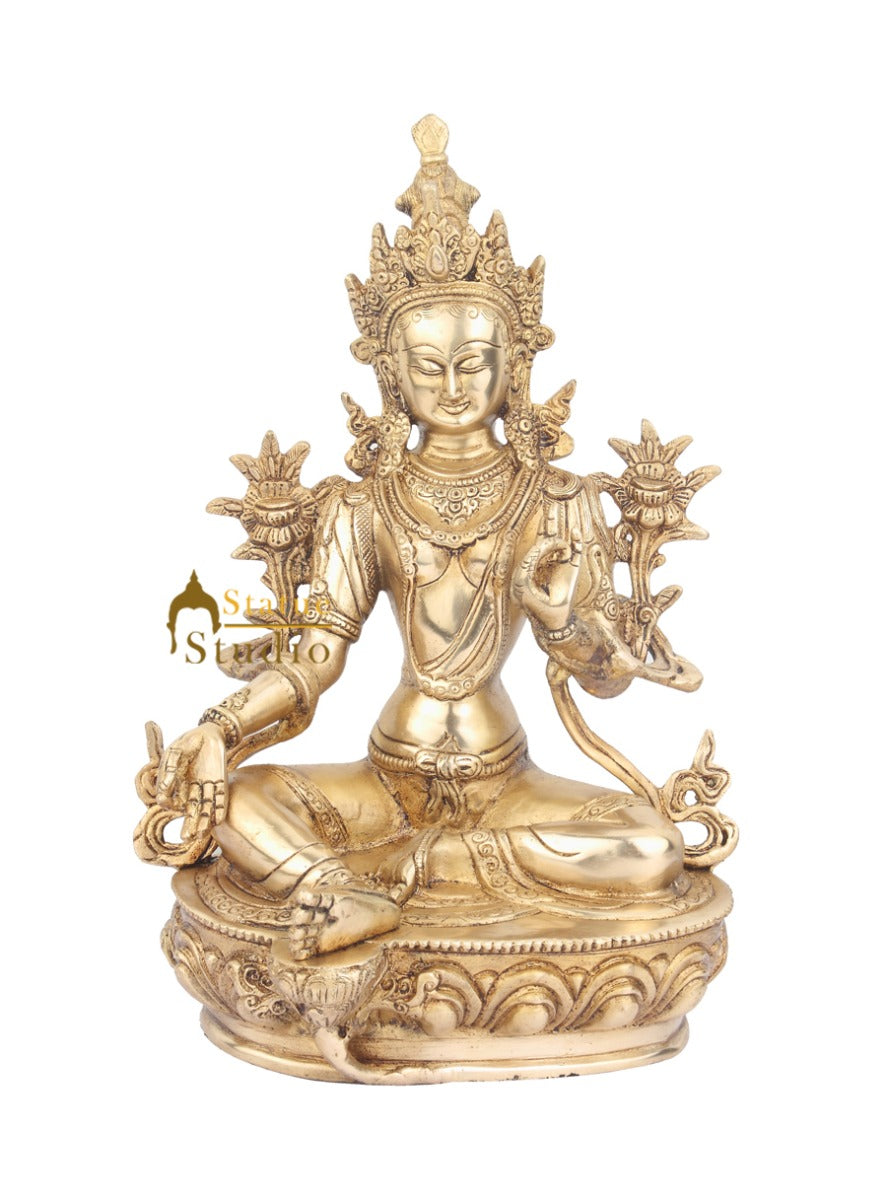 Tibetan Buddhist Nepal Goddess Maa Tara Vastu Fendshui Décor Statue 14"